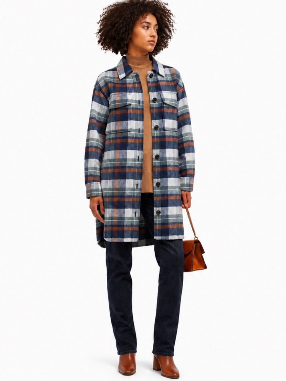 Rails Jaro Shacket Coat Vail Plaid Wool Blend Longline Shirt Jacket Size XS NWOT
